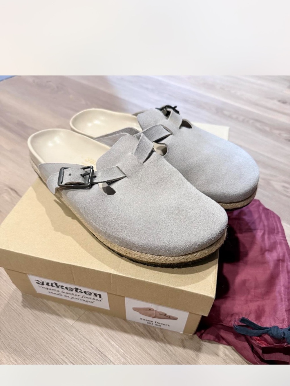 Men's Suede Slip-On Clog in Light Gray - Comfortable Casual Loafer